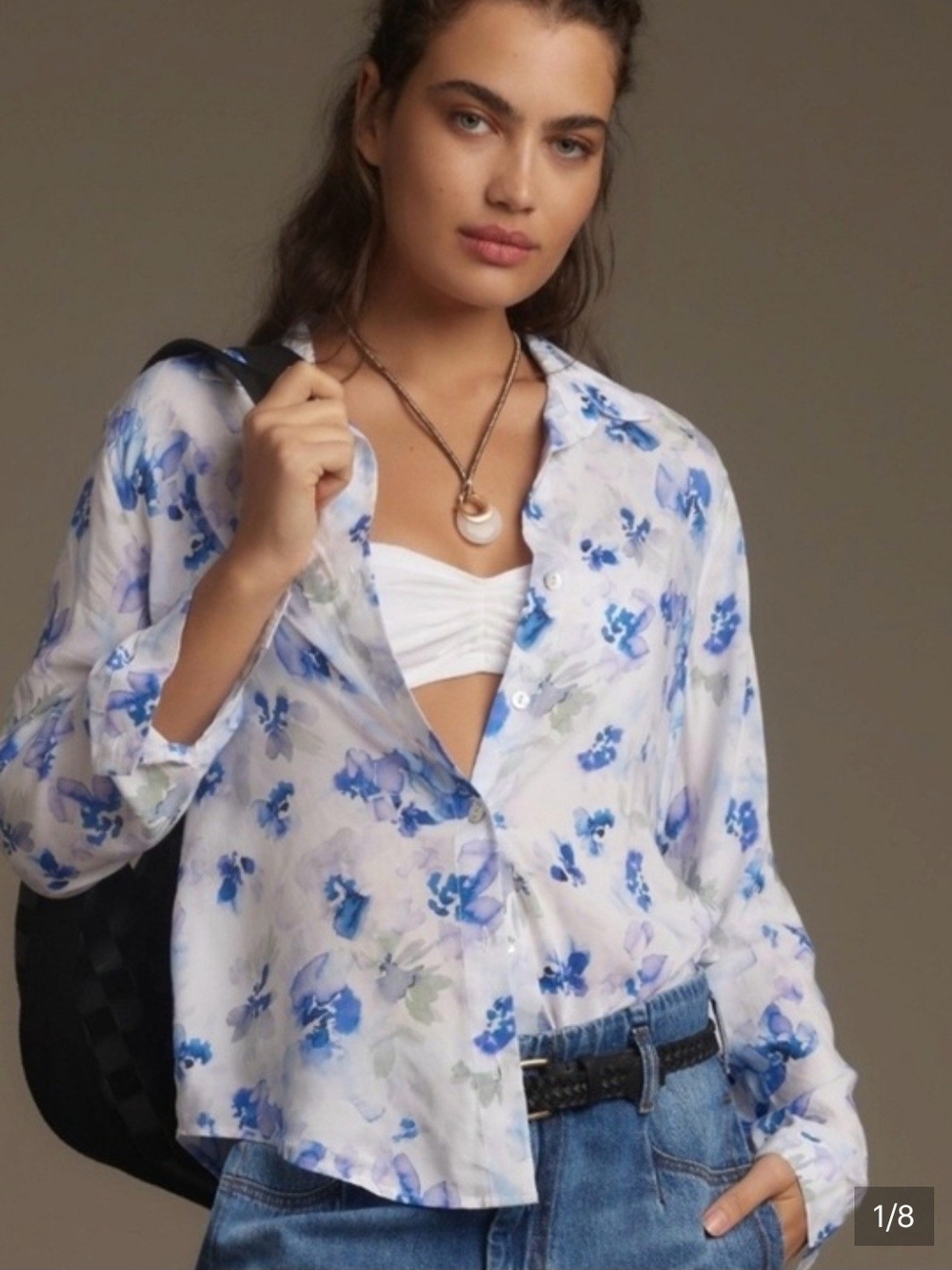 Anthropologie Cloth And Stone Floral Blouse In Small Worn Only Once